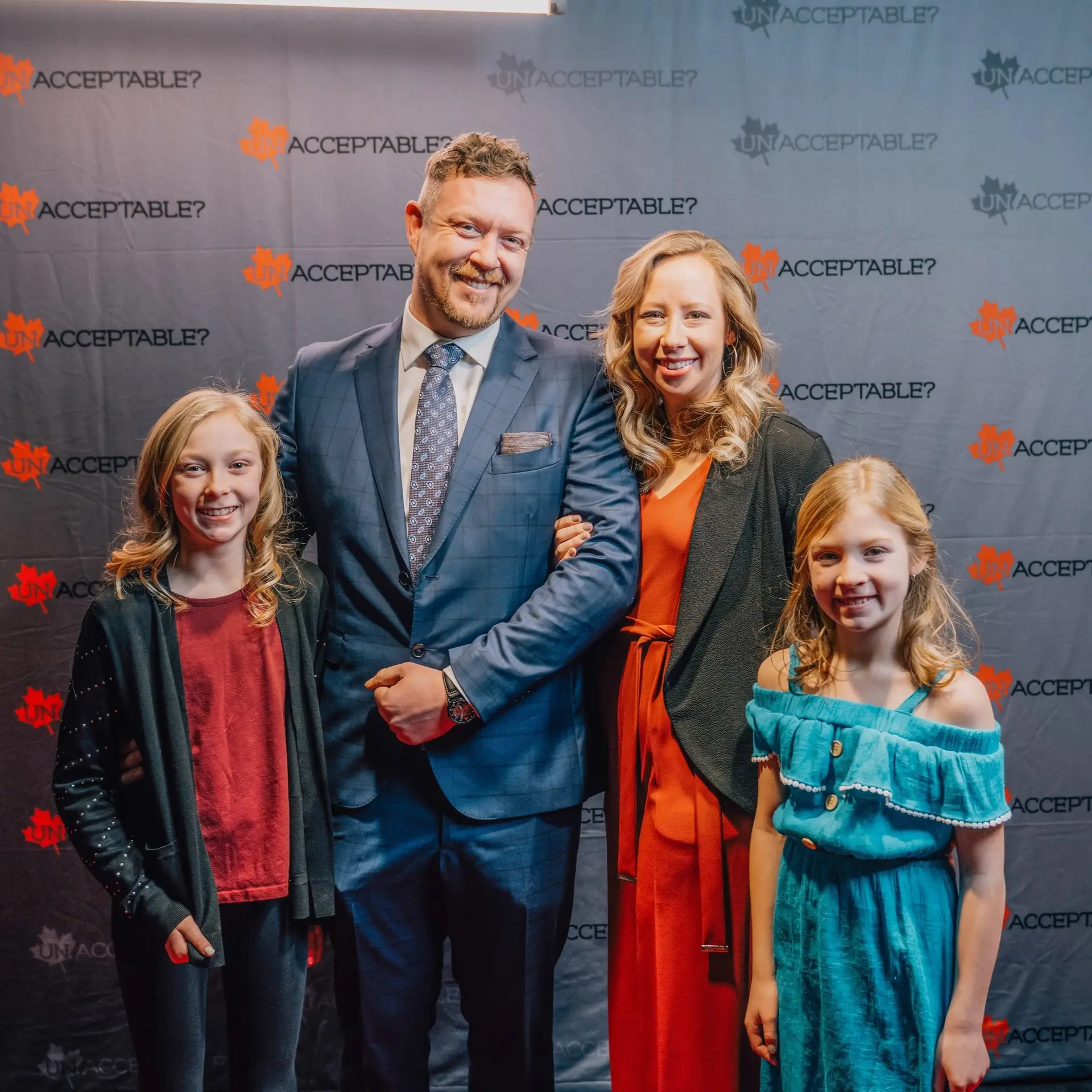 Ben Haab with his family at the "Unacceptable Documentary" premiere.